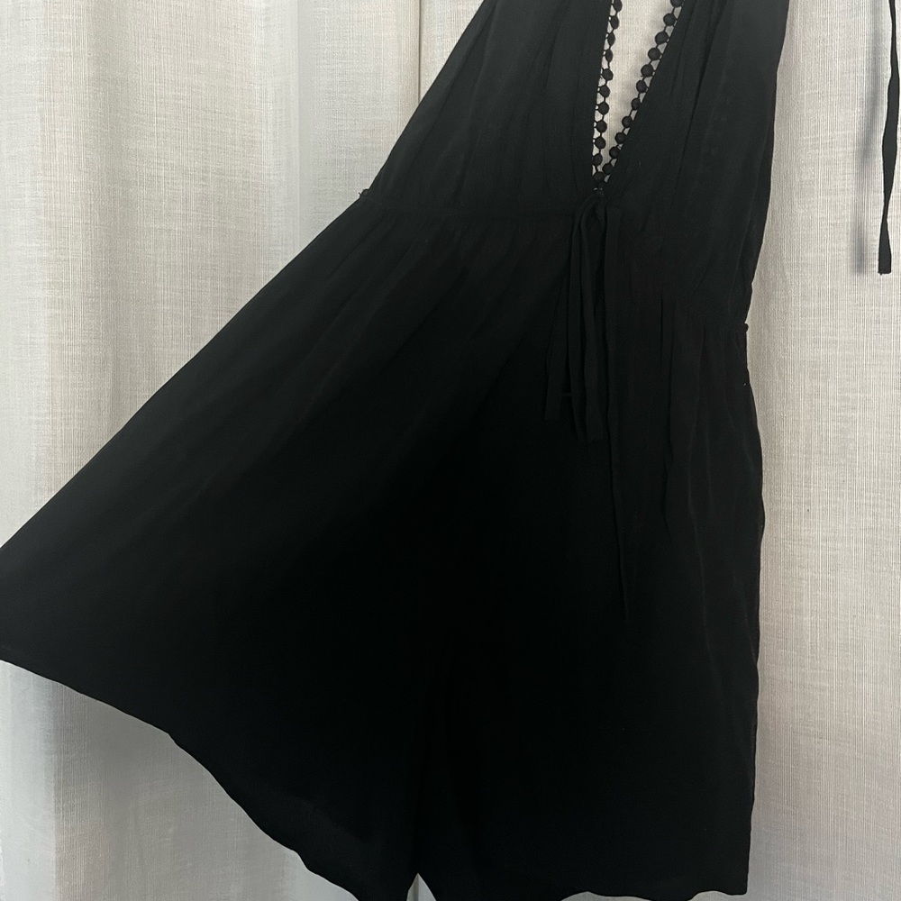 Black backless romper